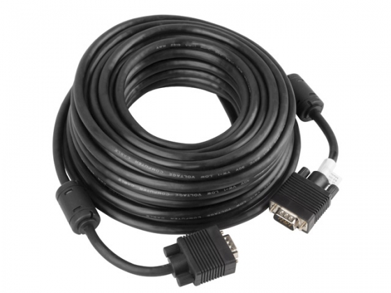 Кабель LANBERG CA-VGAC-10CC-0150-B VGA HD15M/HD15M DUAL-SHIELDED 2*FERRITE BLACK 15M