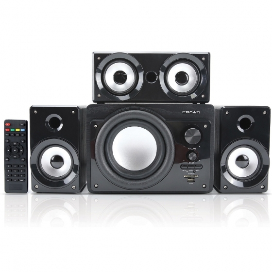Speaker CrownMicro 2.1 CMBS-390 (Bluetooth, 39W, FM, CardReader, Remote, Wood)