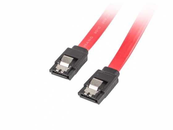 Cable LANBERG CA-SASA-14CU-0050-R SATA III (6GB/S) 50CM METAL CLIPS