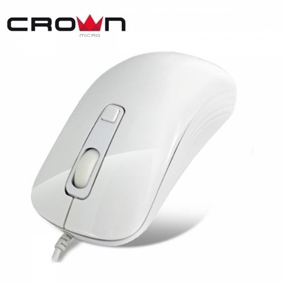 Mouse CrownMicro CMM-20 (4button, 1600dpi, White, USB)