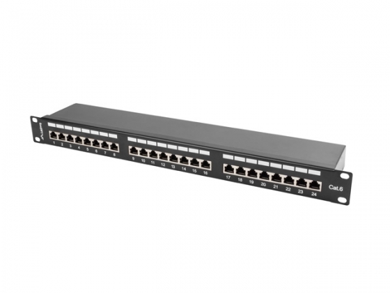 Patch panel LANBERG PPS6-1024-B 24 PORT 1U CAT.6 SHIELDED BLACK