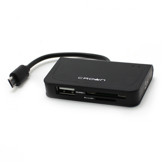HUB USB CrownMicro CMCR-B13 (OTG cardreader, microUSB)