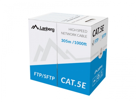 Մալուխ LANBERG LCF5-10CC-0305-S FTP SOLID GRAY CABLE, CCA, CAT. 5E