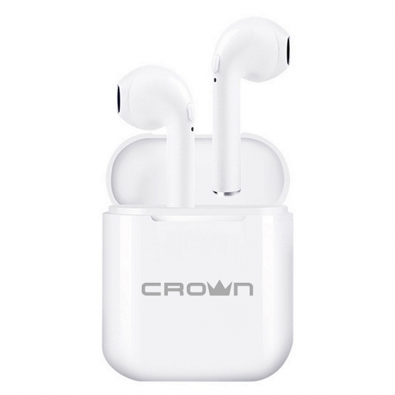 Wireless headset with microphone CrownMicro CMTWS-5005 (Bluetoot 5.0, White)