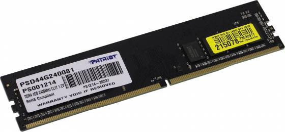 Модуль памяти DIMM 4GB DDR4 PATRIOT PSD44G240081 (2400MHz) Модуль памяти DIMM 4GB DDR4 PATRIOT PSD44G240081 (2400MHz)