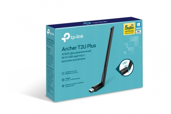 LAN card TP-Link Archer T2U Plus (AC600, USB)