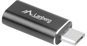 Адаптер LANBERG AD-LM-UM-01 MICRO USB 2.0 TYPE-A(M)->TYPE-LIGHTNING(F) (Black)