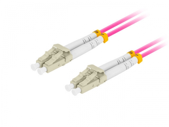 Кабель LANBERG FO-LULU-MD41-0100-VT FIBER OPTIC PATCHCORD MM LC/UPC-LC/UPC DUPLEX 10M LSZH OM4 50/125 3.0MM VIOLET