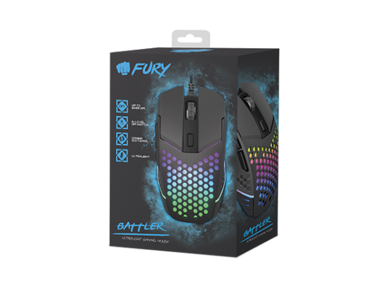 Mouse Fury NFU-1654 Gaming (6400DPI, USB, Optical)