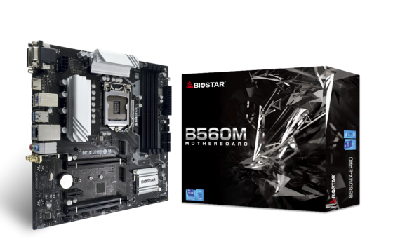 Мат. плата Biostar B560MX-E PRO (S-1200, B560, DVI, HDMI, VGA, 3xPCI-E, 4DDR4, 2xM.2, SATAIII, PCI, SATA3, GbLAN)