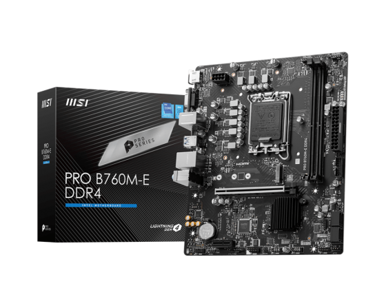 MB MSI PRO B760M-E (S-1700, B760, VGA, HDMI, 2xPCI-E, 2DDR4, M.2, SATAIII RAID, PCI, SATA3, GbLAN)