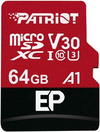 Հիշողության քարտ Micro SD Card PATRIOT 64GB PEF64GEPMCSXC10 EP Pro U3 ORG BLK (Class 10)