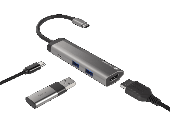 Դոկ-կայան  Natec FOWLER SLIM (2xUSB 3.0, HDMI 4K, USB-C)