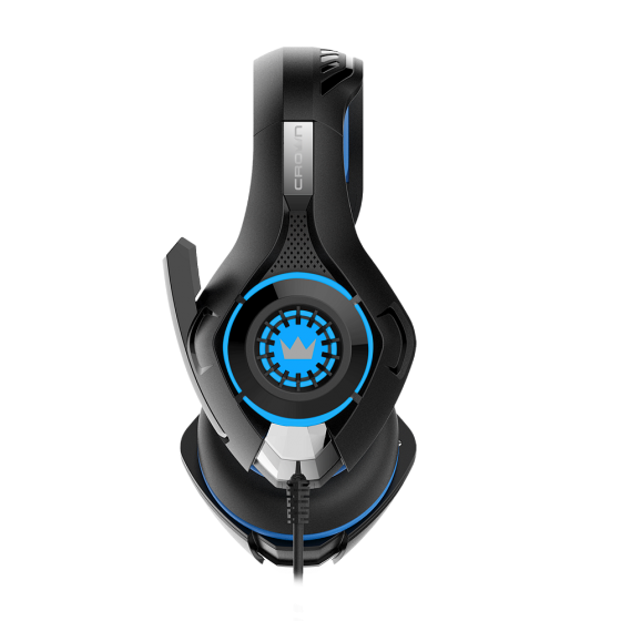 Headset with microphone CrownMicro CMGH-101T (Black/Blue, 3.5mm)