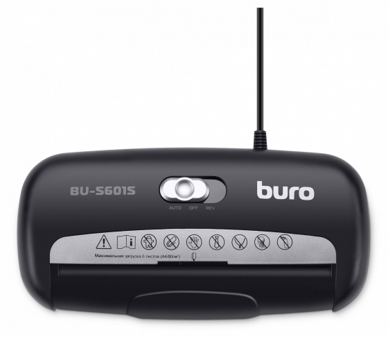 Шредер Buro Home BU-S601S (6 list, 10ltr, pl.cards)