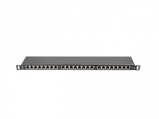 Patch panel LANBERG PPS6-0024-B 24 PORT 0.5U CAT.6 SHIELDED BLACK