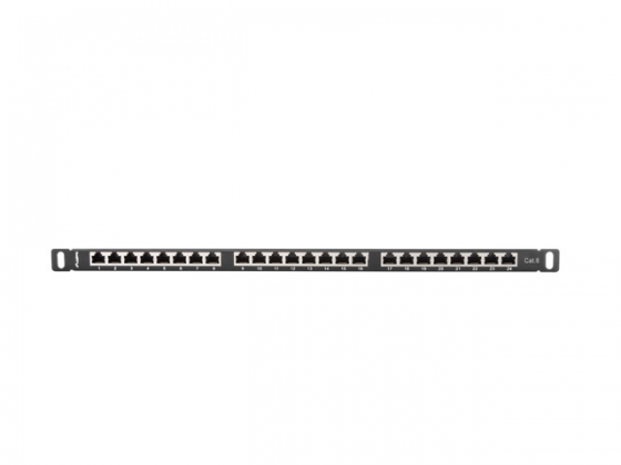 Patch panel LANBERG PPS6-0024-B 24 PORT 0.5U CAT.6 SHIELDED BLACK