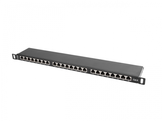 Patch panel LANBERG PPS6-0024-B 24 PORT 0.5U CAT.6 SHIELDED BLACK