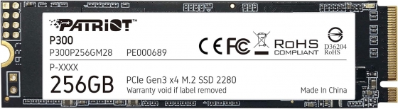 SSD M.2 256GB Patriot P300P256GM28 P300 (M.2 2280 PCI-E, Reading 1700 MB/s, Writing 1100 Mb/s)