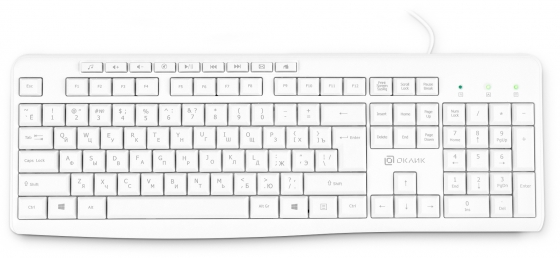 Keyboard Oklick 505M (White, Slim, USB)