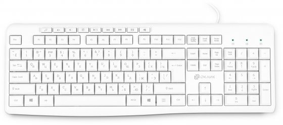 Ստեղնաշար Oklick 505M (White, Slim, USB)