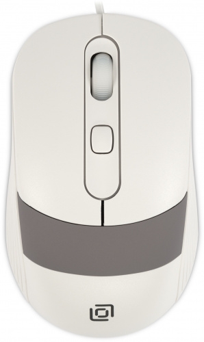 Mouse Oklick 310M (3button, 2400dpi, White/Grey, USB)