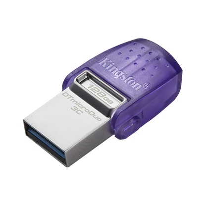 Флешка USB 128GB Kingston DataTraveler MicroDUO 3C Dual (USB 3.2 + USB-C, Purple)