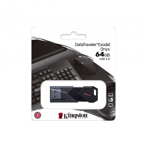 Флешка USB 64GB Kingston DataTraveler Exodia Onyx (USB 3.2, Black)