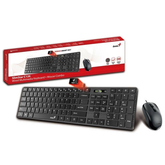 Keyboard+Mouse Genius SlimStar C126 (Black, USB)