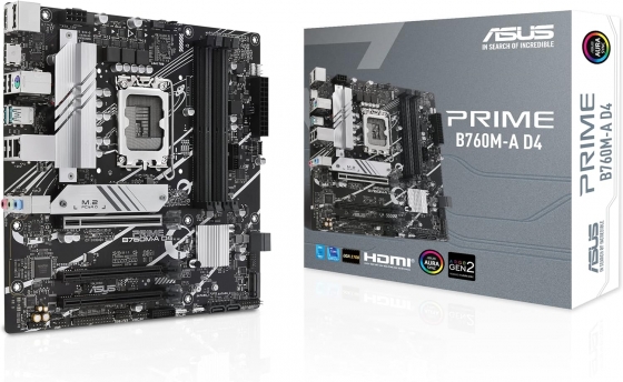 Мат. плата ASUS PRIME B760M-A D4-CSM (S-1700, B760, 2xHDMI, DP, 3xPCI-E, 4xDDR4, 2xM.2, SATAIII, PCI, SATA3, GbLAN)