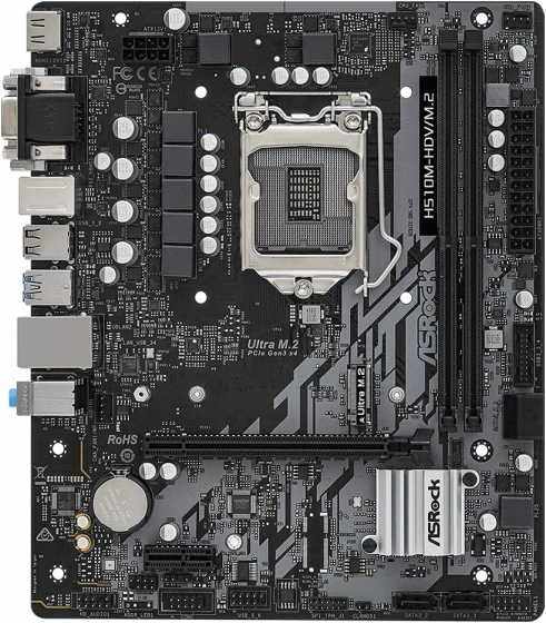 Мат. плата ASROCK H510M-HDV/M.2 SE (S-1200, H510, VGA, DVI, HDMI, 2xPCI-E, 2DDR4, M.2, SATA3, GbLAN)