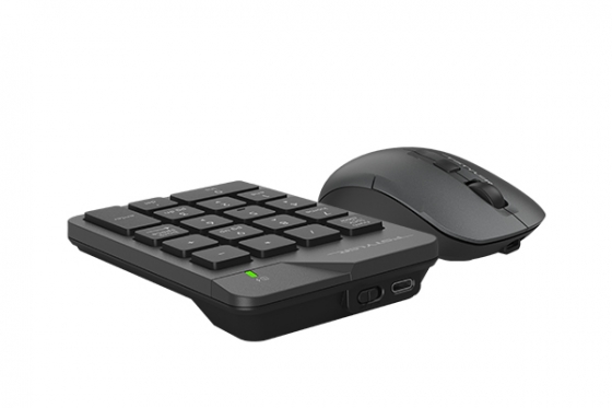 Wireless Keyboard+Mouse A4Tech Fstyler FG1600C Air (Numpad, Slim, Black, USB)