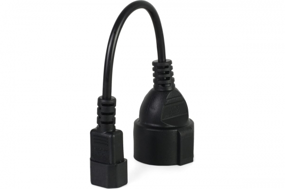 Cable CrownMicro CMPS-01 Power Cord Adapter (IEC to EURO, 16A, 15cm, black)