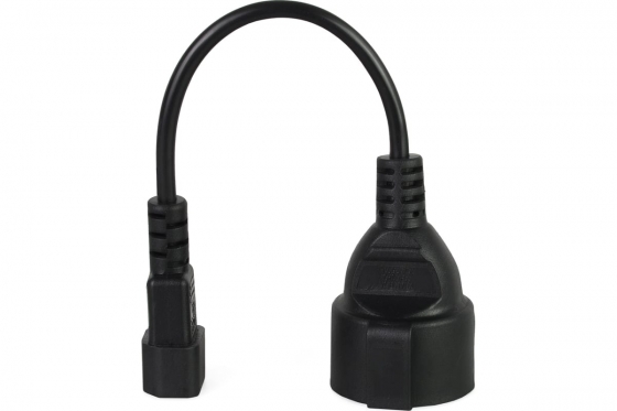 Մալուխ CrownMicro CMPS-01 Power Cord Adapter (IEC to EURO, 16A, 15cm, black)