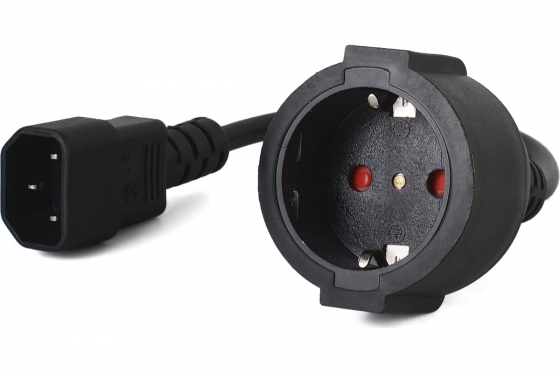 Մալուխ CrownMicro CMPS-01 Power Cord Adapter (IEC to EURO, 16A, 15cm, black)