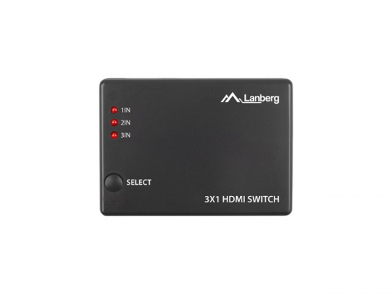KVM-Switch  3port LANBERG SWV-HDMI-0003 (3xHDMI, Micro USB, Remote Controller)
