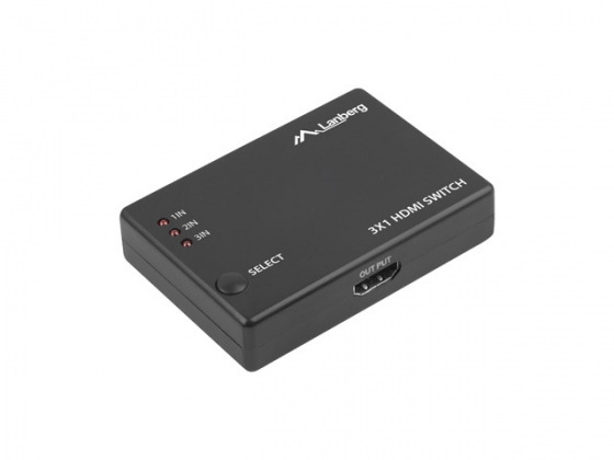 KVM-Коммуникатор 3port LANBERG SWV-HDMI-0003 (3xHDMI, Micro USB, Remote Controller)