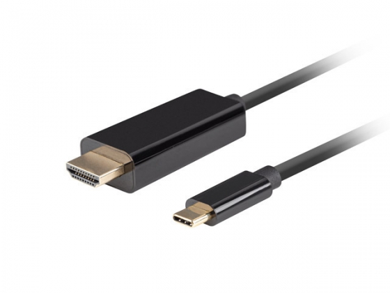 Cable LANBERG CA-CMHD-10CU-0010-BK USB-C(M)->HDMI(M) CABLE 1M 4K 60HZ BLACK