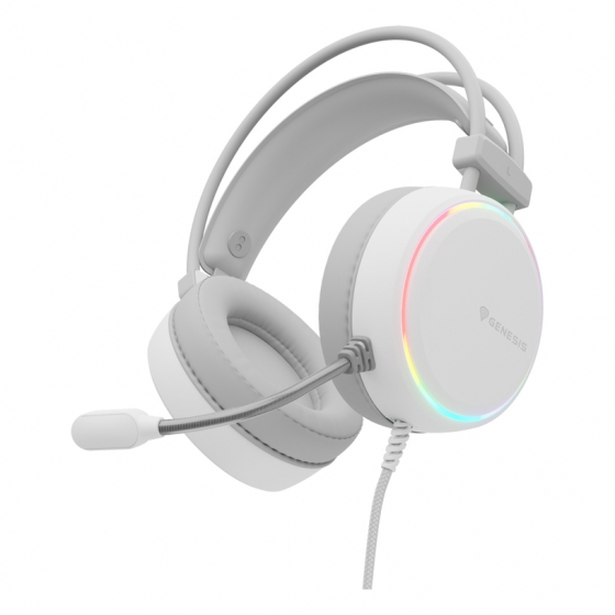 Headphones with Microphone  Genesis NSG-2093 NEON 613 WHITE, RGB, Gaming (Mini-Jack/USB)