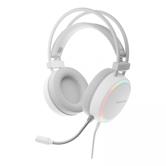 Headphones with Microphone  Genesis NSG-2093 NEON 613 WHITE, RGB, Gaming (Mini-Jack/USB)