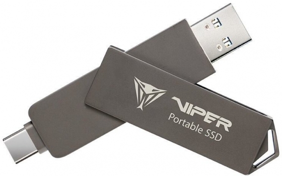 SSD внешний 1TB Patriot Duo Compact PVP30 PVP301TB28UDG (1000Mbps, USB-A/USB-C, Black)