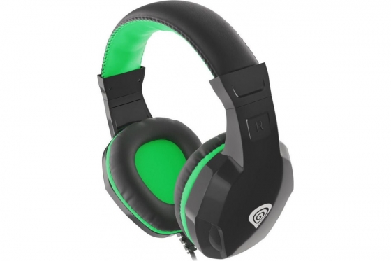 Ականջակալ խոսափողով Genesis NSG-1435 ARGON 100 Black-Green, Gaming (Mini-Jack)