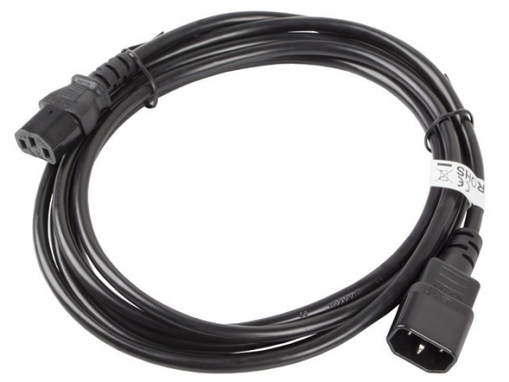 Удлинитель LANBERG CA-C13E-11CC-0018-BK POWER SUPPLY CABLE IEC 320 C13-> C14 1.8M BLACK