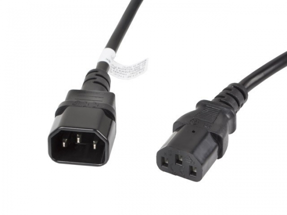 Удлинитель LANBERG CA-C13E-11CC-0018-BK POWER SUPPLY CABLE IEC 320 C13-> C14 1.8M BLACK