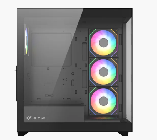 Корпус MidiTower XYZ TITANIUM MESH Black (w/o PSU, Side TG, 4x Integrated A-RGB Fans, X-CS-TITANIUMMESH-B)