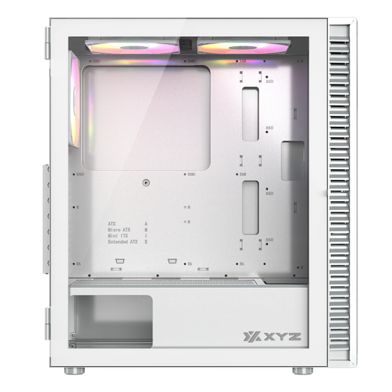 Корпус MidiTower XYZ AIRONE 100 MESH White (w/o PSU, Side TG, 6x Integrated A-RGB Fans, X-CS-AIRONE1M-W)