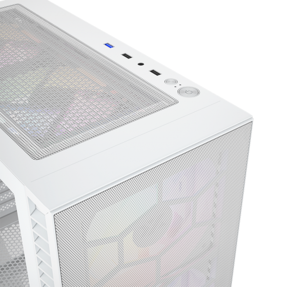 Корпус MidiTower XYZ AIRONE 100 MESH White (w/o PSU, Side TG, 6x Integrated A-RGB Fans, X-CS-AIRONE1M-W)