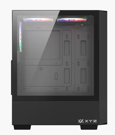 Корпус MidiTower XYZ AIRONE 100 MESH Black (w/o PSU, Side TG, 6x Integrated A-RGB Fans, X-CS-AIRONE1M-B)