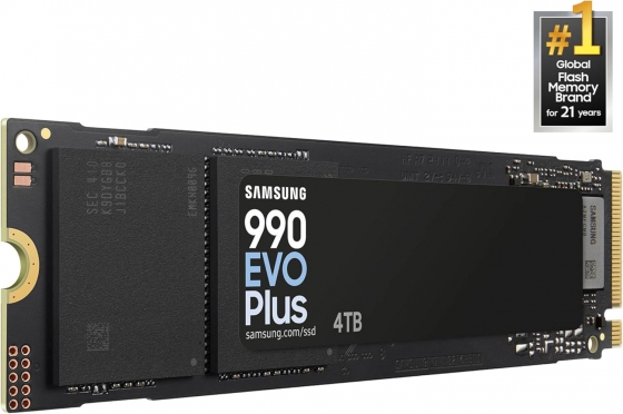 Накопитель SSD M.2 4TB SAMSUNG MZ-V9S4T0BW 990 EVO Plus (M.2 2280, PCI-E x 5, Reading 7250 MB/s, Writing 6300 Mb/s)