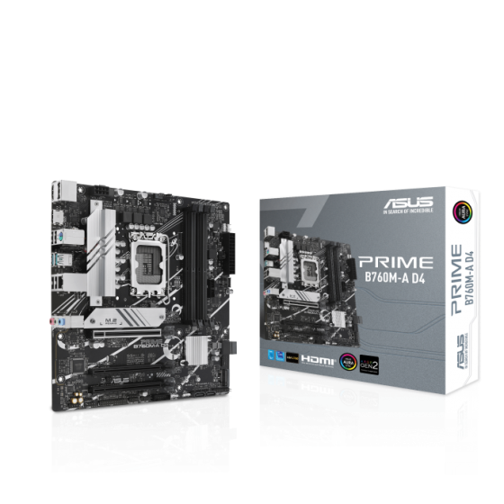 Мат. плата ASUS PRIME B760M-A Wi-Fi D4 (S-1700, B760, 2xHDMI, DP, 3xPCI-E 4.0, 4xDDR4, 2xM.2, SATAIII, SATA3, BT5.2, 2.5GbLAN)